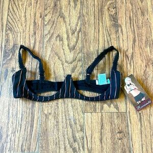 Escante lingerie bra pinstripe school girl boudoir top sexy new size small